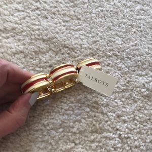 Talbots gold, red, and cream bracelet